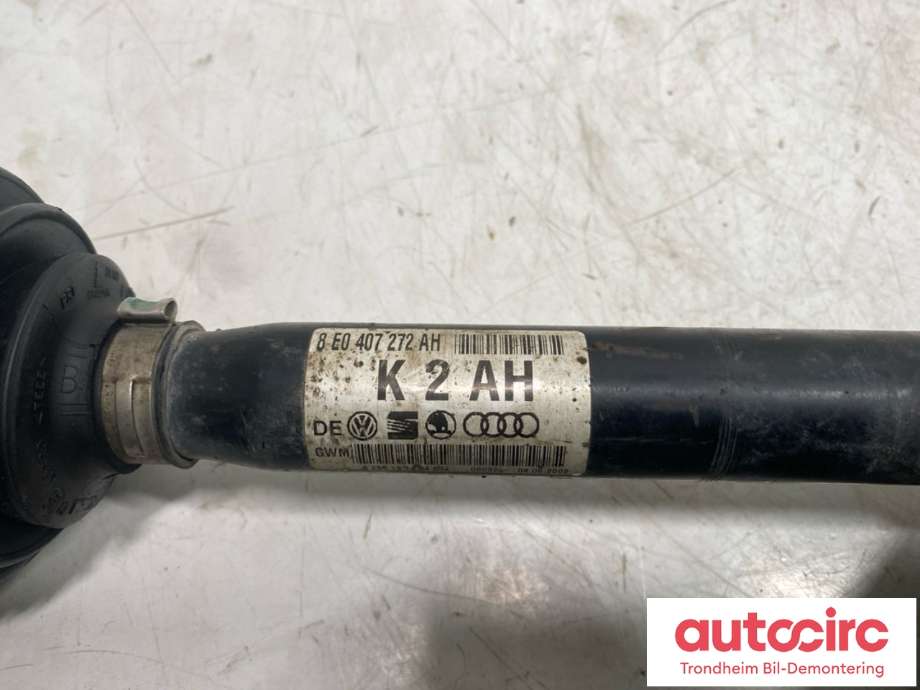 Drivaksel høyre foran, bensin/manuell til Audi A4 2001-2004 (Type II) (B6) (B6) (..|8E0407272AH|8E0407452EX|)