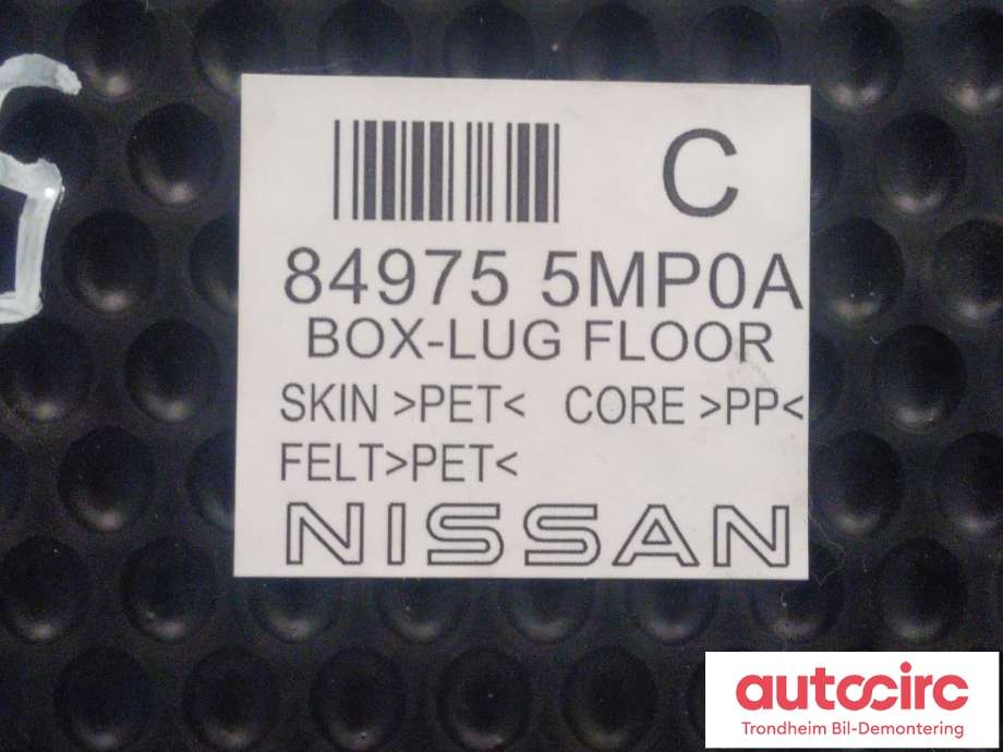 Bagasjerom teppe/gulvplate til Nissan Ariya 2022-->> (...|849755MP0A|)