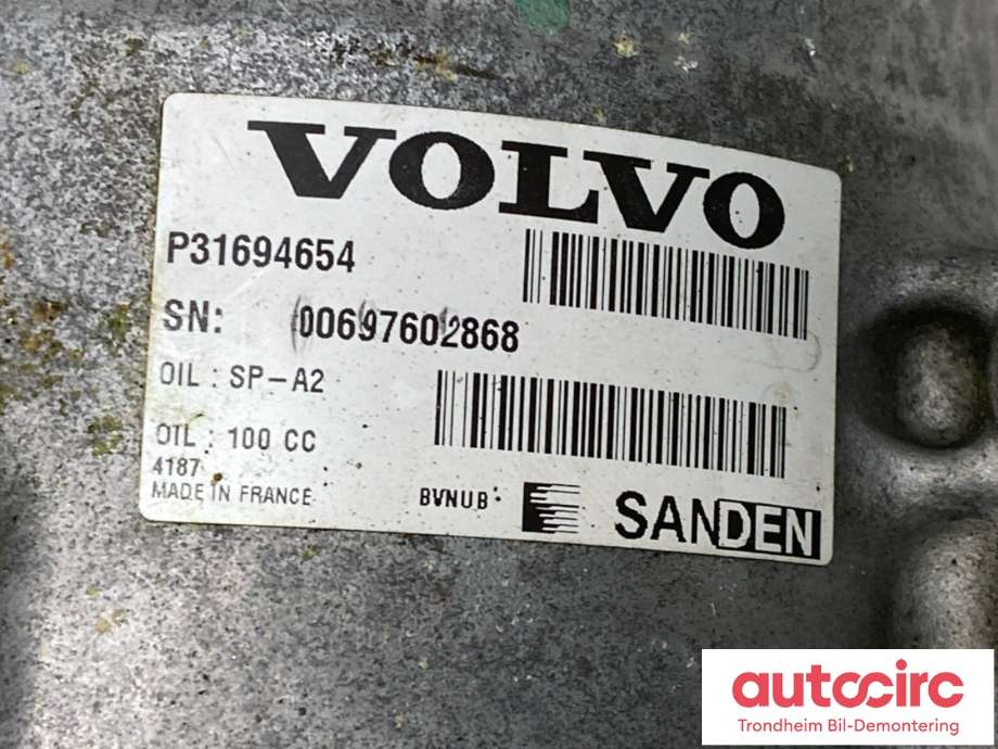 Aircondition kompressor hybrid til Volvo V90 / V90 CC / S90 2016-->> (SANDEN|36003026|31694654|)