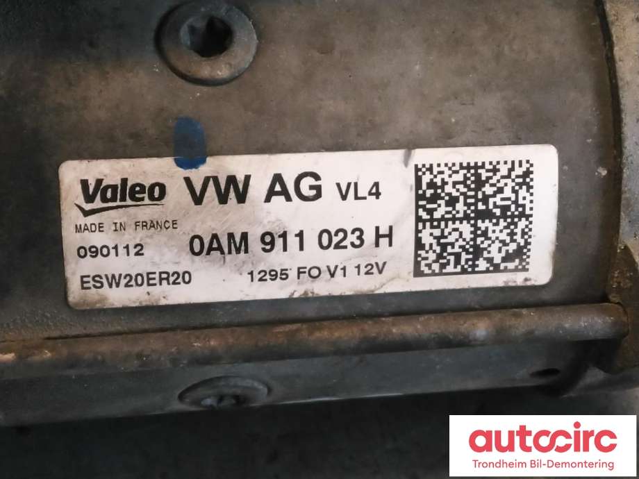 Starter diesel til Audi A3 2009-2012 (Type II, Fase 2) (VALEO|0AM911023H|ESW20ER20|0AM911021B| 0AM911021E)