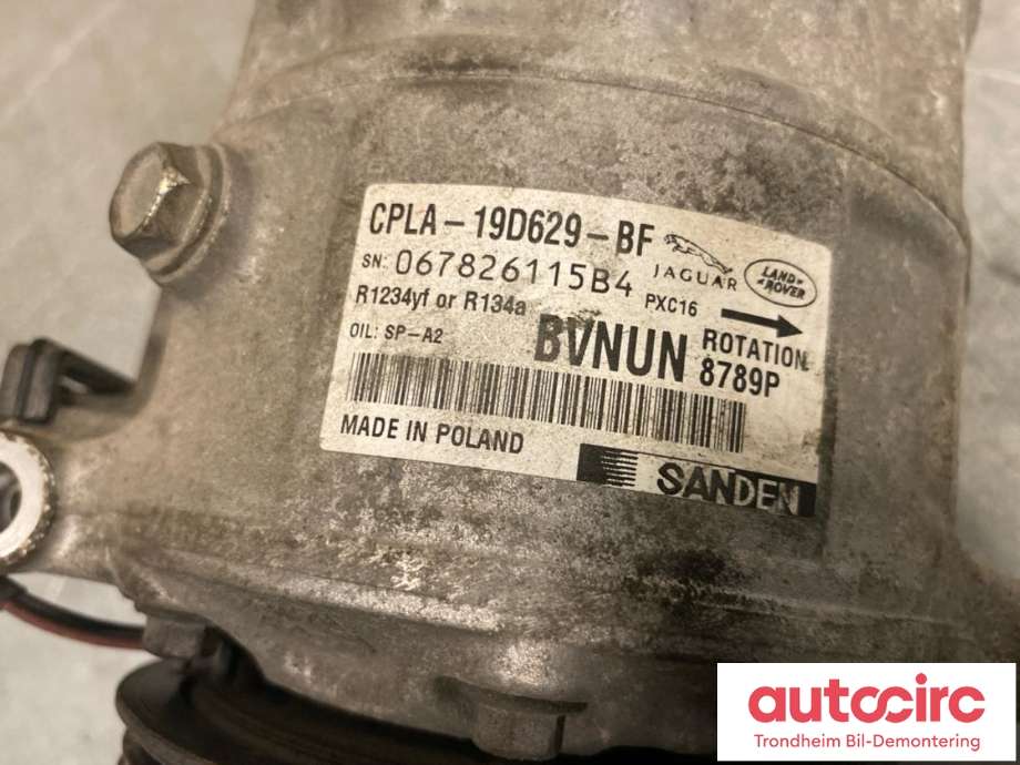 Aircondition kompressor til Jaguar XE 2015-->> (SANDEN|C2D45382|CPLA19D629BG|C2D56291| CPLA19D629BH| CPLA-19D629-BF)