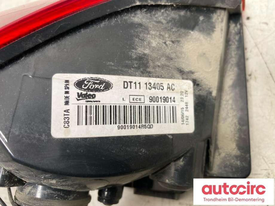Baklykt venstre til Ford Transit Connect 2013-2018 Type II, Fase 1  (LES INFO|DT11-13405-AC|2390056|DT11-13405-AD| 90019014)