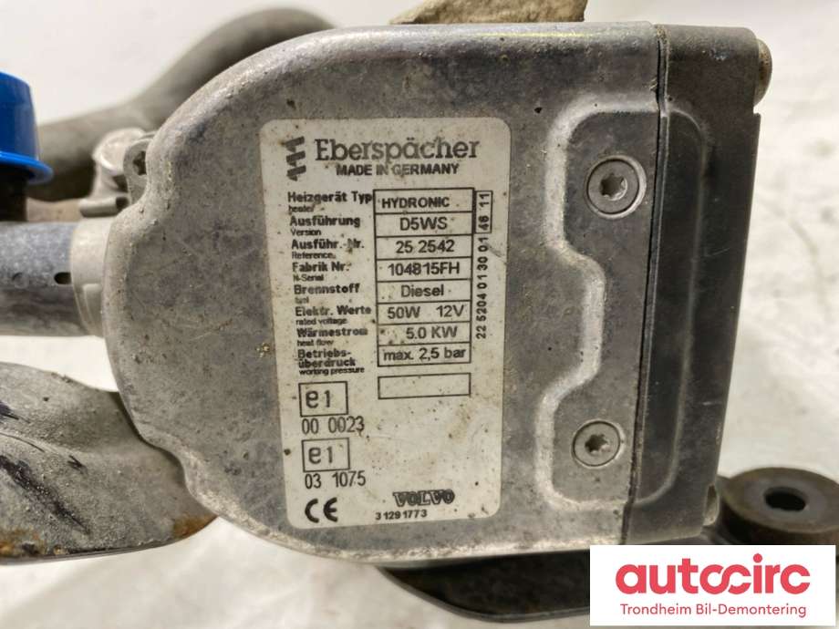 Dieselvarmer til Volvo V50 2007-2012 (Fase 2) (EBERSPACHER|31291773|)