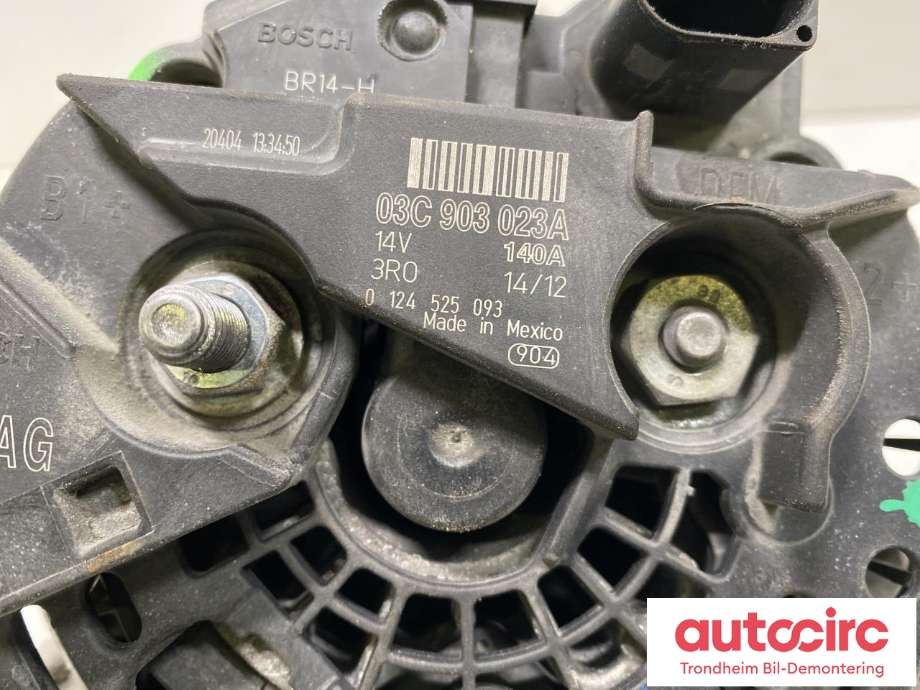 Dynamo til VW Golf VI 2008-2012  (BOSCH|03C903023A|03C903024J|03C903023AX 03C 903 024 J| 03C 903 023 AX| 03C 903 023 A| 0124525093)