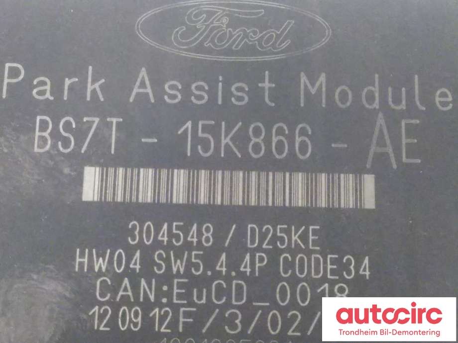 Styreenhet parkering til Ford S-Max 2010-2015 (Type I, Fase 2)  (FORD|BS7T-15K866-AE|1771637|)