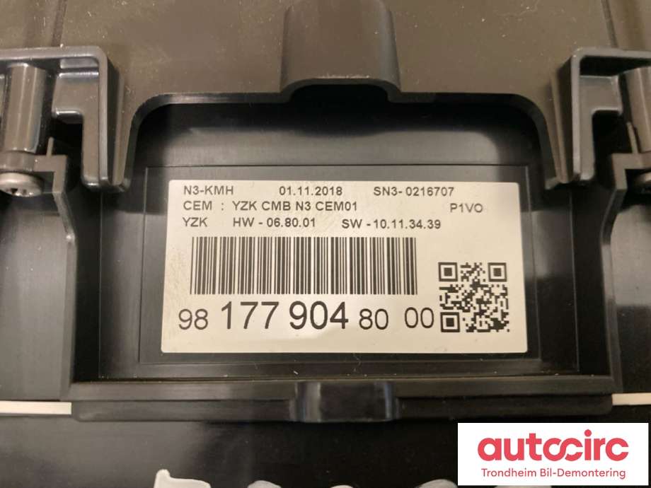 Instrumentpanel til Opel Combo E 2019-->>  (..|981779048000|9817790480|)