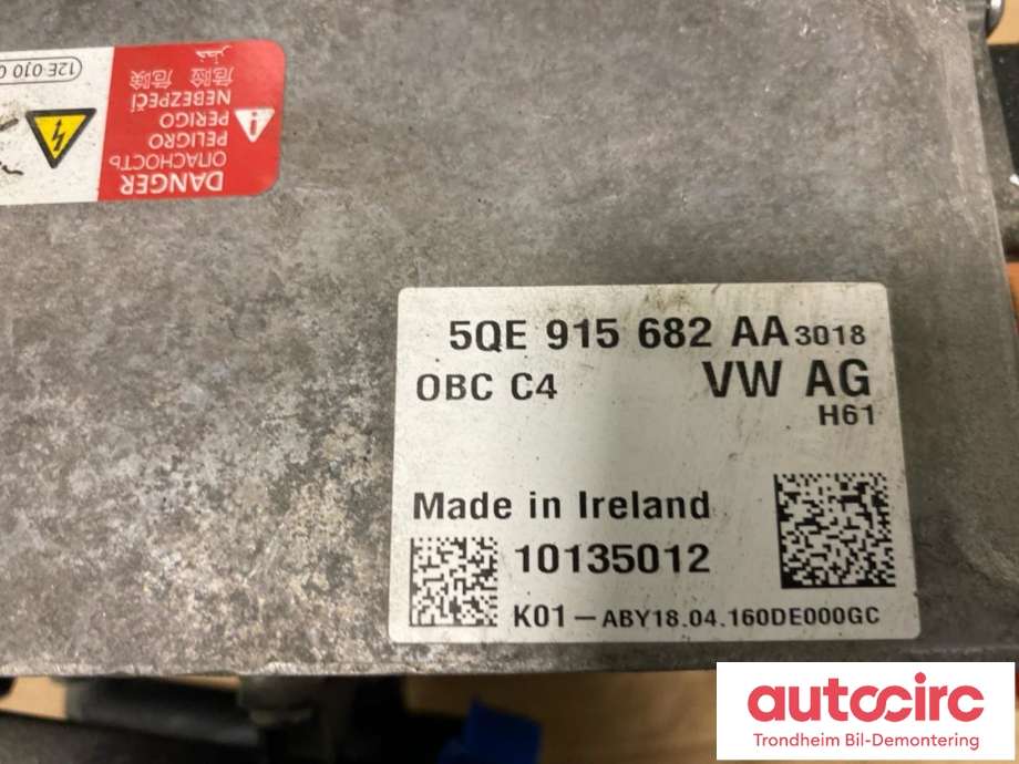 Batterilader (OBC - On Board Charger) til VW Golf VII 2017-2020 (Fase 2)  (..|5QE915682AA|)
