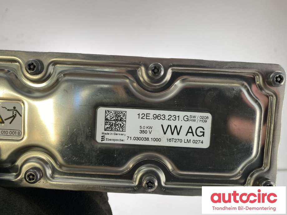 Varmeapparat PTC-heater til Porsche Cayenne 2010-2017 (92A) (92A) (FRAMRE|12E963231E|PAB963231|)