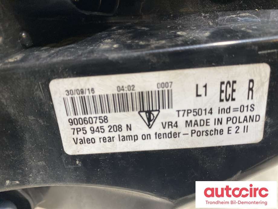 Baklykt høyre ytre til Porsche Cayenne 2010-2017 (92A) (92A) (..|95863106210|95863106211|)