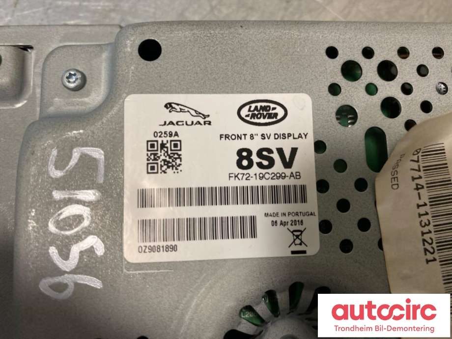 Bilstereo navigasjon skjerm til Land Rover Discovery Sport 2015-2019 (Fase 1)  (..|FK72-19C299-AB|LR088625|LR112396| FK7219C299AC| FK7219C299AE)