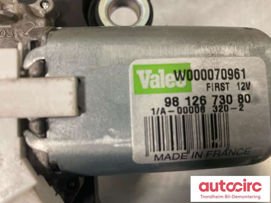 Viskermotor bakrute til Peugeot Traveller 2017-->>  (VALEO|9812673080|W000070961|)