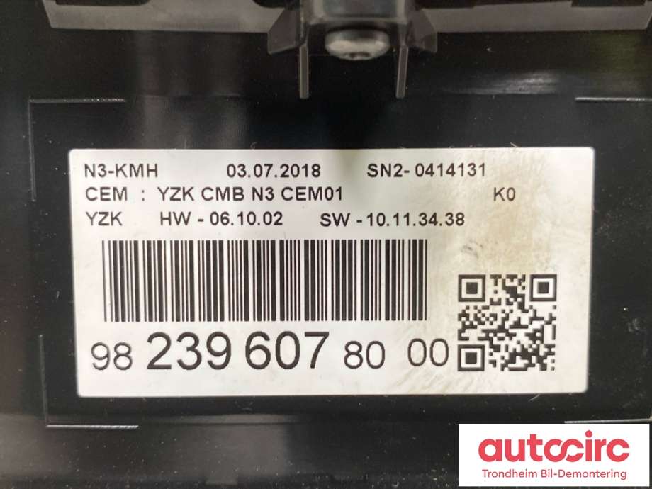 Instrumentpanel til Peugeot Traveller 2017-->>  (PEUGEOT/CITROEN|9823960780|9837546480|)