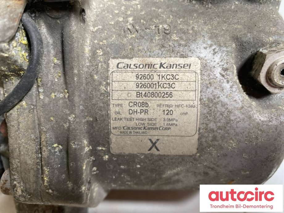 Aircondition kompressor til Nissan Juke 2014-2018 (Fase 2)  (CALSONIC KANSEI|926001KC3C|)