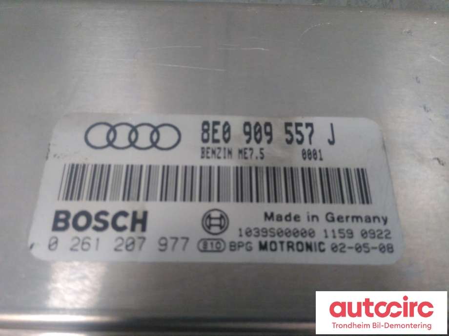 Styreenhet motor til Audi A4 2001-2004 (Type II) (B6) (B6) (BOSCH|8E0909557J|0261207977|8E0909557JX)