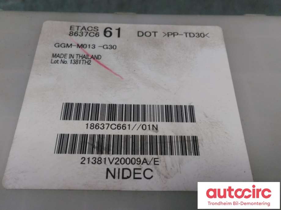 Sikringsboks til Mitsubishi L200 2019-->> (Type V, Fase 2) (...|8637C661|)