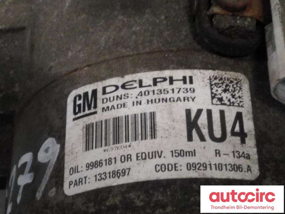 Aircondition kompressor til Opel Zafira B 2005-2011  (DELPHI|13318697|93168623|)
