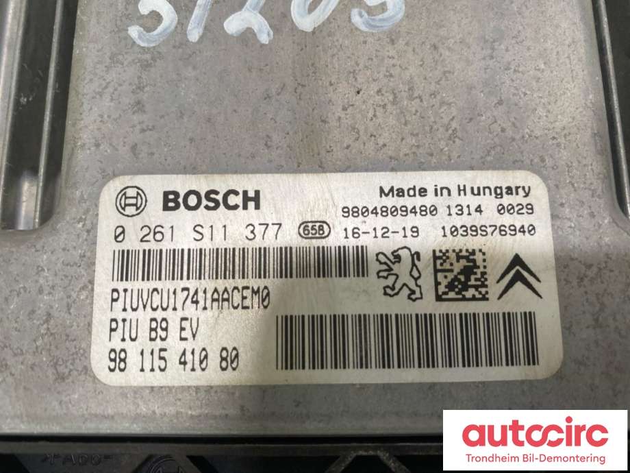 Styreenhet motor til Peugeot Partner 2015-2019 (Type II, Fase 2)  (BOSCH|9811541080|1610047480|16 100 474 80| 98 115 410 80| 0261S11377)