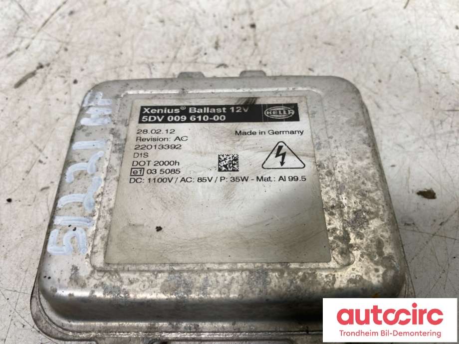 Styreenhet xenon/ballast til Mercedes Vito/Viano 2010-2014 (Fase 2) (W639) (W639) (A0008212561|5DV 009 610-00|)