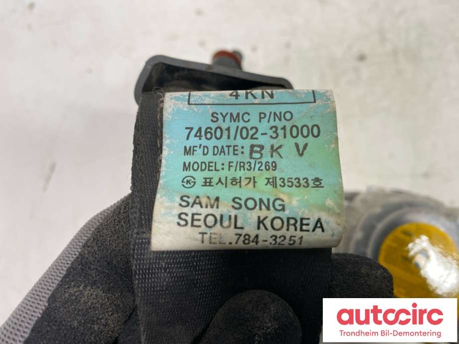 Sikkerhetsbelte foran høyre til SsangYong Actyon 2007-2013  (..|7460231000LAM|)