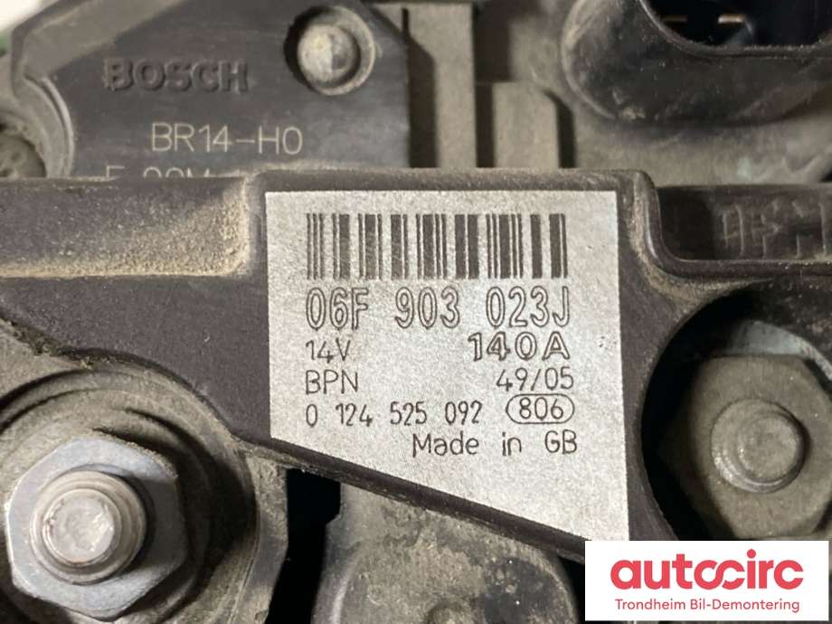 Dynamo diesel til Audi A4 2004-2008 (Type III) (B7) (B7) (BOSCH|06F903023F|06F903023FX|06F903023HX| 06F903023J)