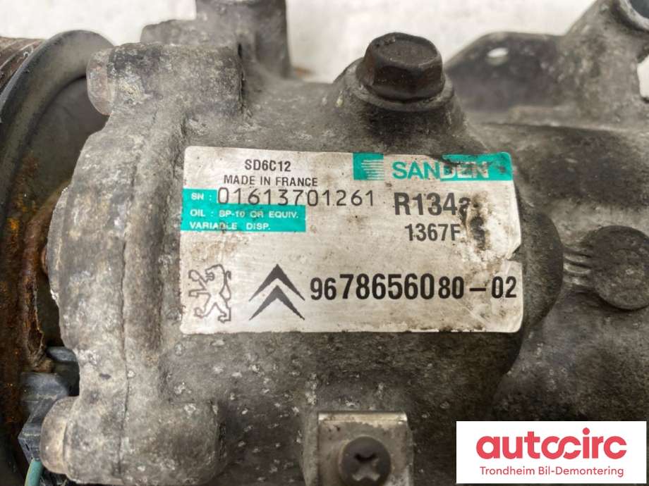 Aircondition kompressor til Citroën Berlingo 2008-2015 (Type II, Fase 1)  (SANDEN|9678656080|SD6C12|648708| 9822826880)
