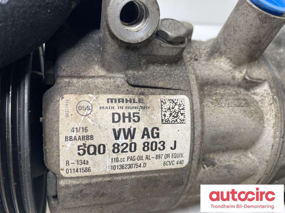 Aircondition kompressor til VW Caddy 2015-2020 (Type III, Fase 3)  (MAHLE|5Q0820803F|5Q0820803K|5Q0820803J)