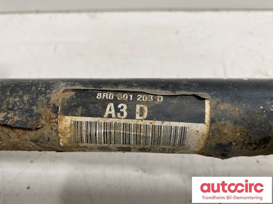 Drivaksel venstre bak, bensin/automat til Audi A7 2010-2014 (Type I, Fase 1)  (8R0501203D|8R0501203DX|)
