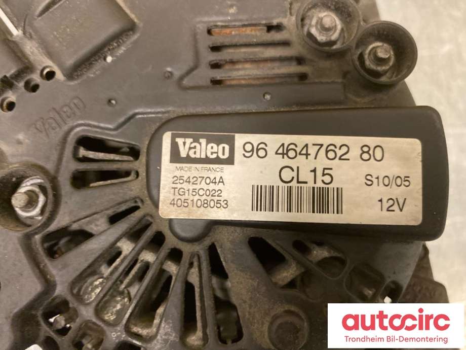 Dynamo til Peugeot 407 2004-2010  (VALEO|9646476280|TG15C022|5705AL| 5705NE| 1638106980| 5705EW)