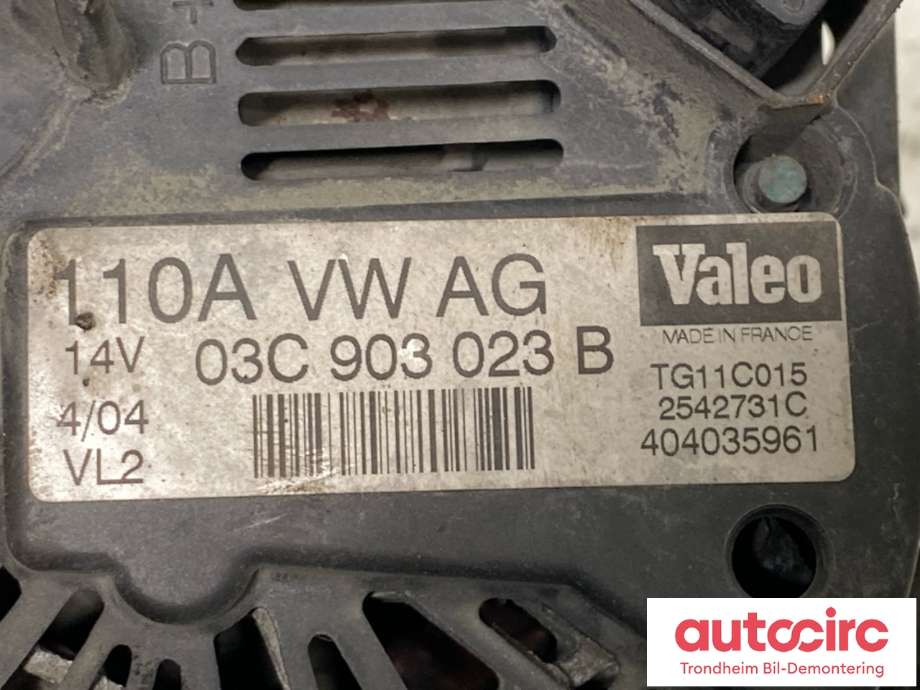 Dynamo til VW Golf V, Combi 2003-2008  (03C 903 023 B|)