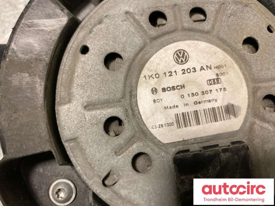 Kjølevifte elektrisk til VW Golf VI 2008-2012  (BOSCH|1K0121203AN|0130307175|1137328616| 1K0121205AF| 3135103803)