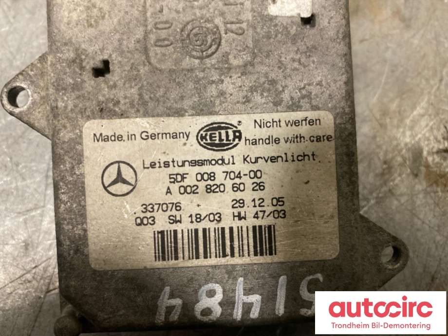 Styreenhet xenon/ballast til Mercedes E-Klasse 2002-2006 (Fase 1) (W211) (W211) (HELLA|5DF 008 704-00|A0028206026|A0038205126| A0038205826)