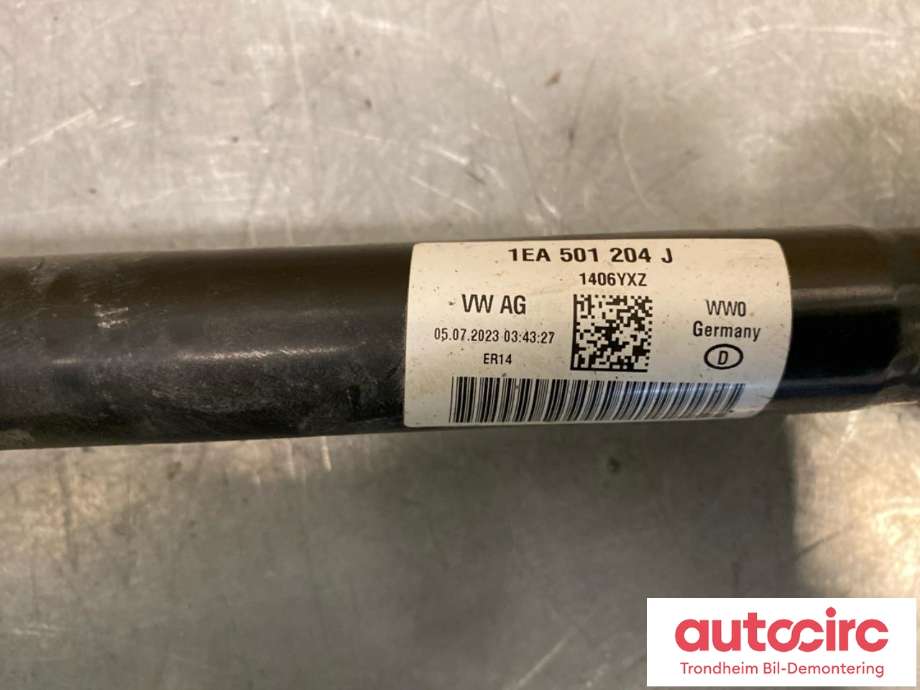 Drivaksel høyre bak, elbil til Audi Q4 e-tron 2021-->>  (...|1EA501204J|1EA501202B|)