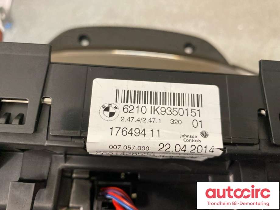 Instrumentpanel til BMW 3-Serie 2012-2018 (F30/F31/F34) (F30/F31/F34) (JOHNSON CONTROLS|9350151|62109350151|6210IK9350151| 007.057.000)