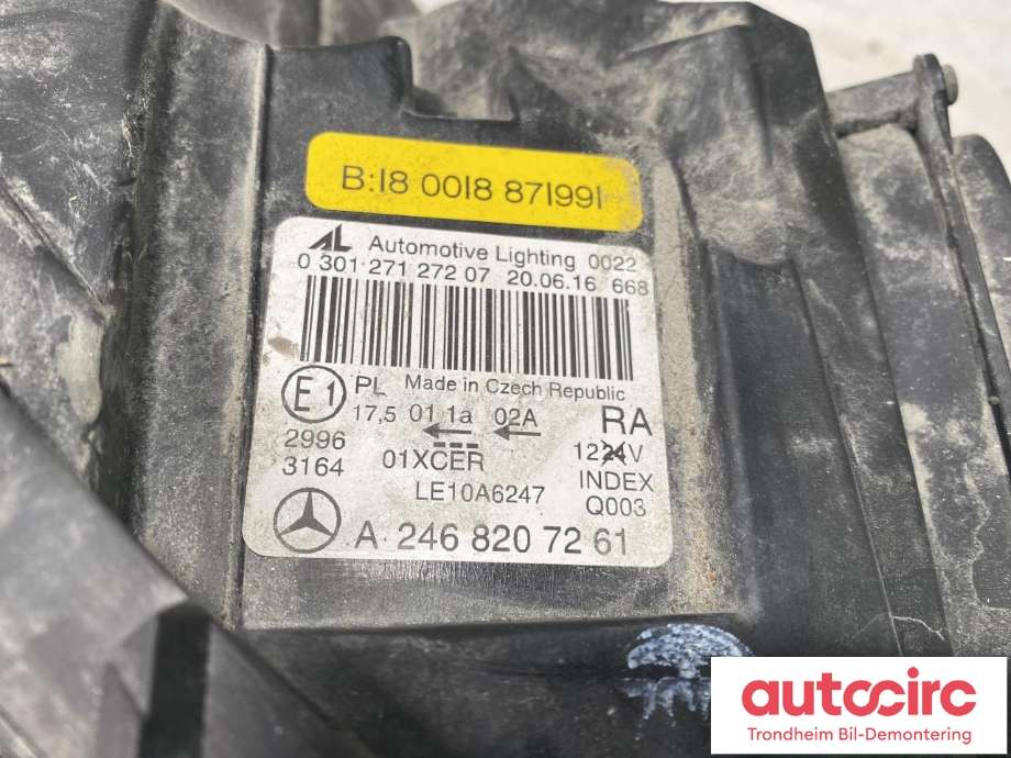 Frontlykt høyre xenon til Mercedes B-Klasse, electric drive 2014-2018 (W242) (W242) (..|A2468200239|)