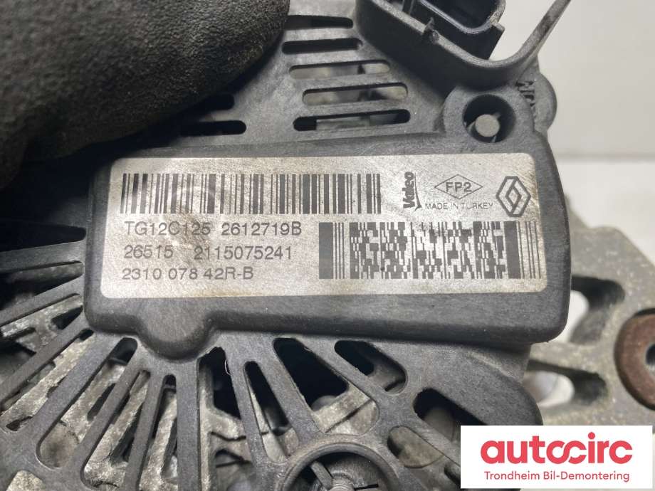 Dynamo til Renault Captur 2013-2020 (Type I)  (VALEO|8201040749|231000643R|231000642R)