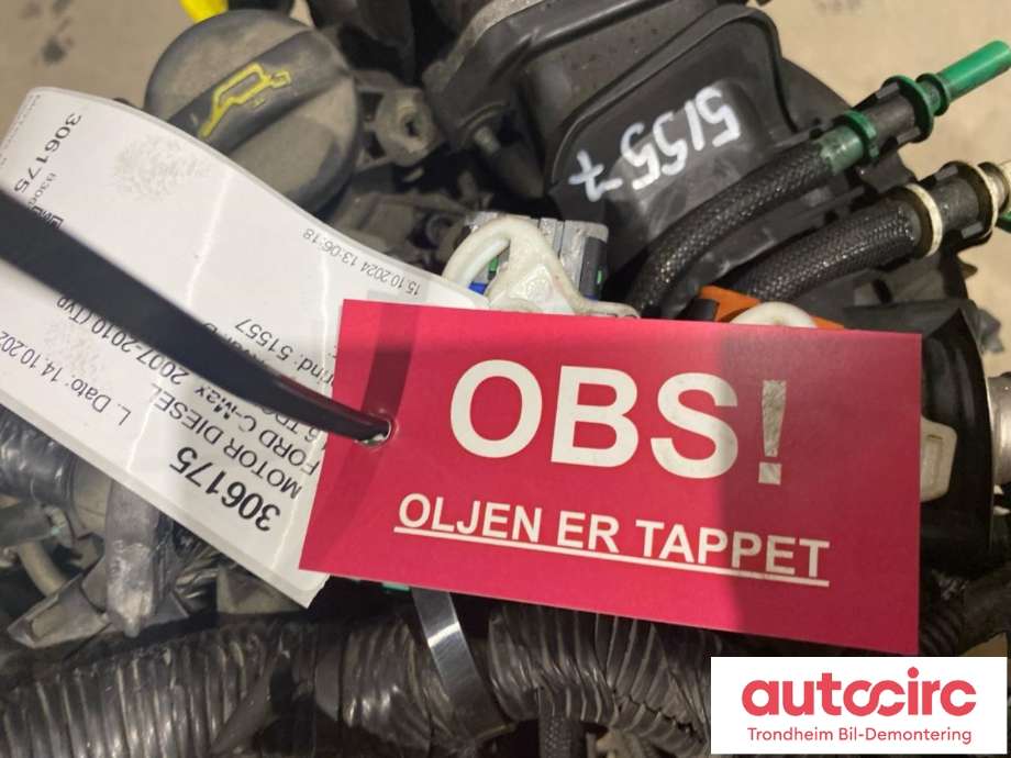 Motor diesel til Ford C-Max 2007-2010 (Type I, Fase 2) (G8DB|1679684|RM7M5Q-6006-AA|G8DB)