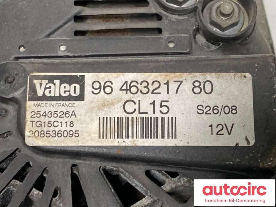Dynamo diesel til Peugeot 308 2007-2011 (Type I, Fase 1) (..|5705NH|5702K9|1638095180)