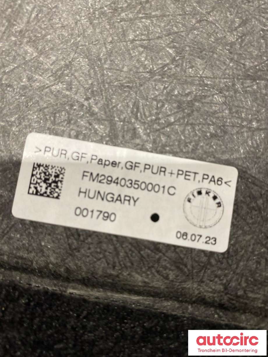 Bagasjerom teppe/gulvplate til Fisker Ocean 2022-2024  (FISKER|FM2940350001C|)