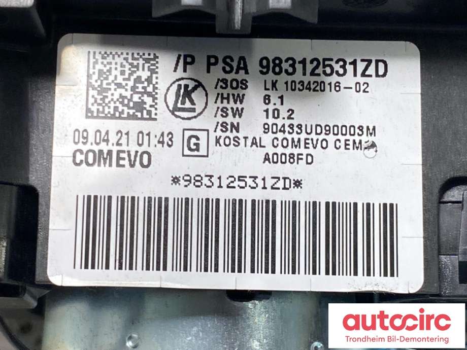 Bryter combi til Opel Vivaro C 2020-->>  (..|98312531ZD|)