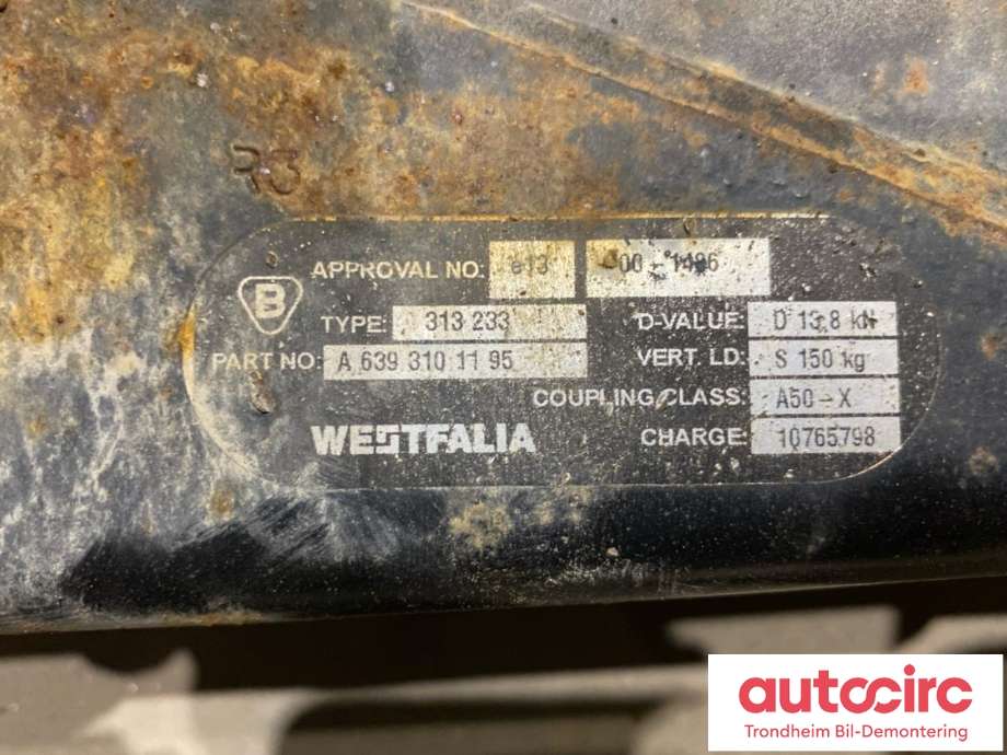 Hengerfeste til Mercedes Vito/Viano 2010-2014 (Fase 2) (W639) (W639) (..|A6393101195|)