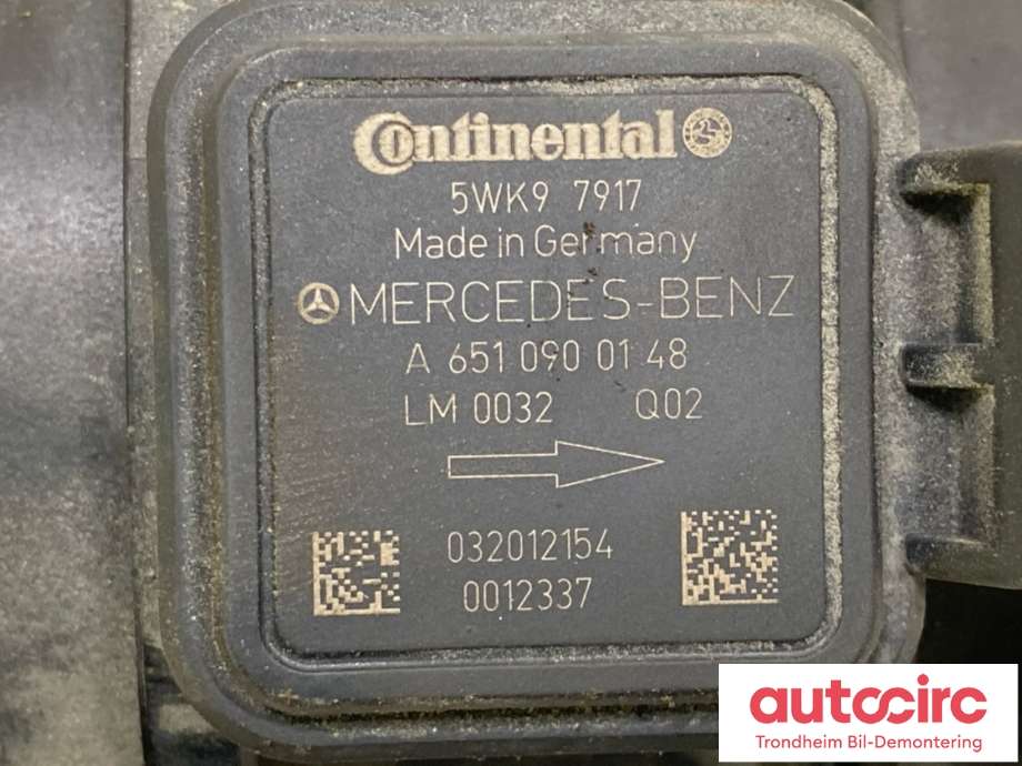 Luftmengde/luftmassemåler til Mercedes Vito/Viano 2010-2014 (Fase 2) (W639) (W639) (..|A6510900148|)