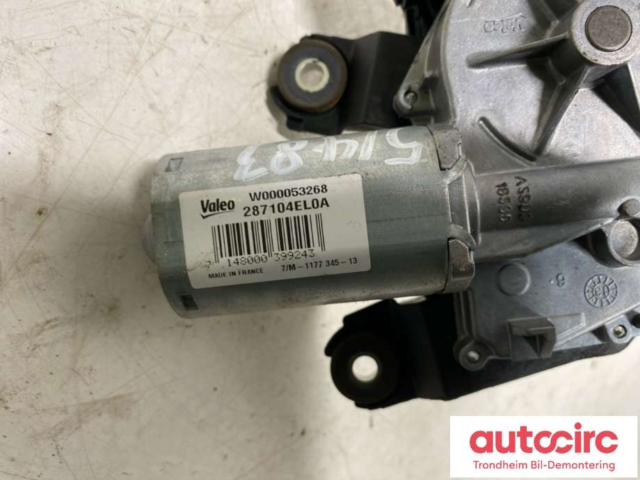 Viskermotor bakrute til Nissan Qashqai 2014-2021 (Type II)  (..|287104EL0A|)