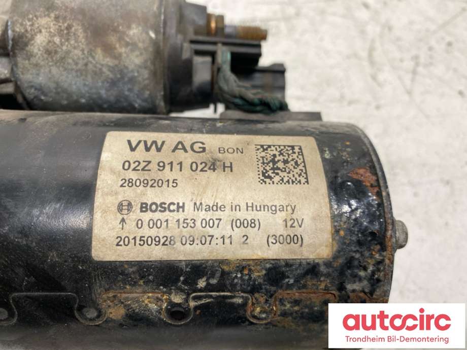 Starter diesel til VW Transporter / Caravelle 2015-2019 (T6) (T6) (BOSCH|02Z911024H|02Z911024HX|)