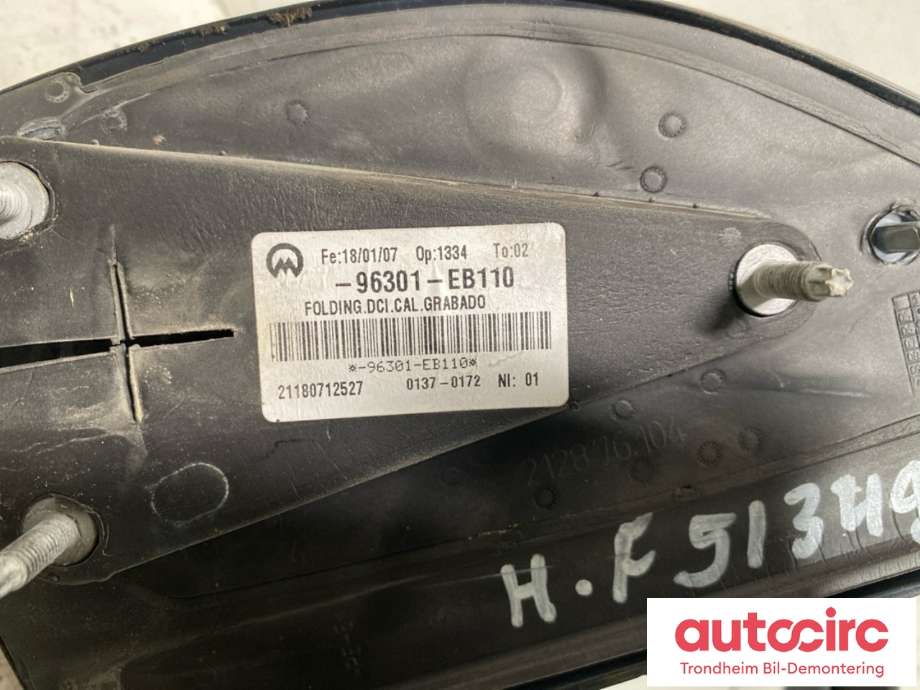 Speil høyre til Nissan Navara 2005-2010 (Fase 1) (D40) (D40) (..|96301EB110|)
