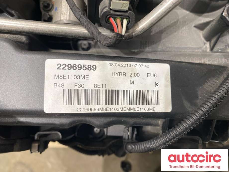 Motor hybrid bensin del til BMW 3-Serie 2012-2018 (F30/F31/F34) (F30/F31/F34) (B48-B20A|11 00 2 455 345|)
