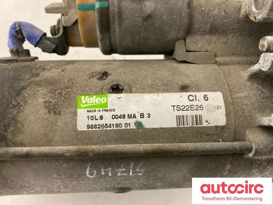 Starter diesel til Citroën C4, Picasso 2006-2013 (Type I)  (VALEO|9662854180|5802CE|5802AE)