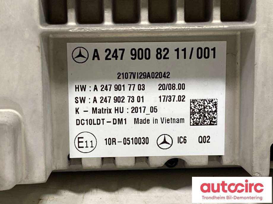 Multimedia display (MCU - Media Controller Unit) til Mercedes EQA 2021-->>  (A 247 900 82 11|A 247 900 15 17|)