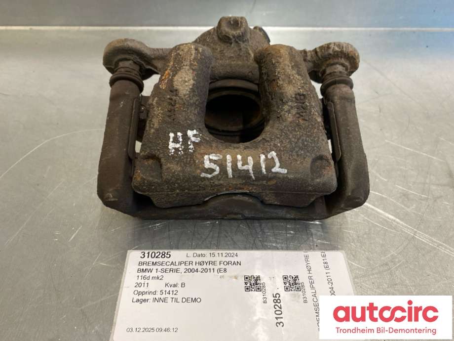Bremsecaliper høyre foran til BMW 1-Serie, 2004-2011 (E81/E82/E87/E88) (E81/E82/E87/E88) (34116774682)