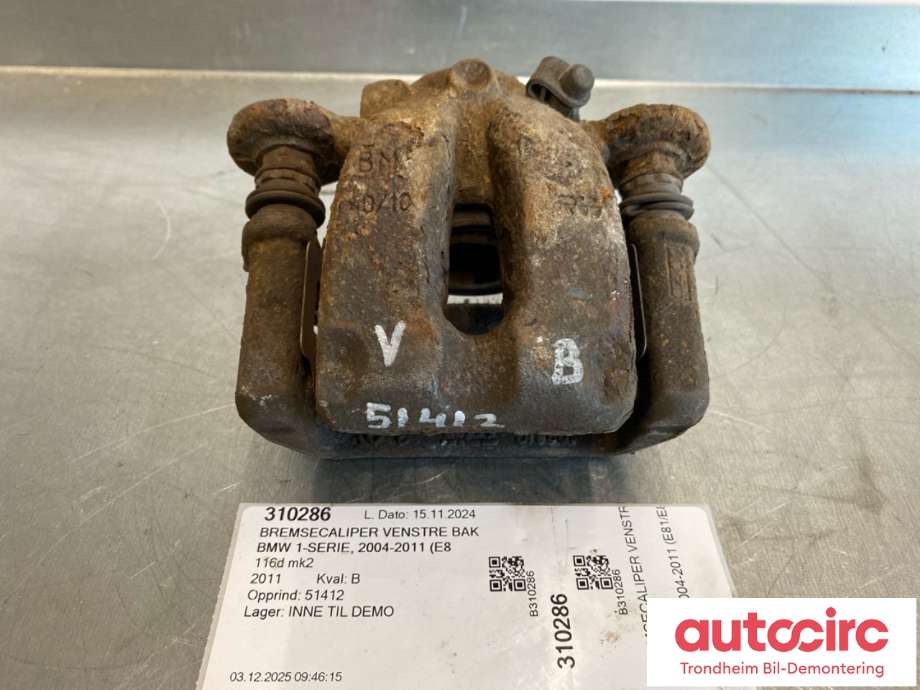 Bremsecaliper venstre bak til BMW 1-Serie, 2004-2011 (E81/E82/E87/E88) (E81/E82/E87/E88) (34216776377)