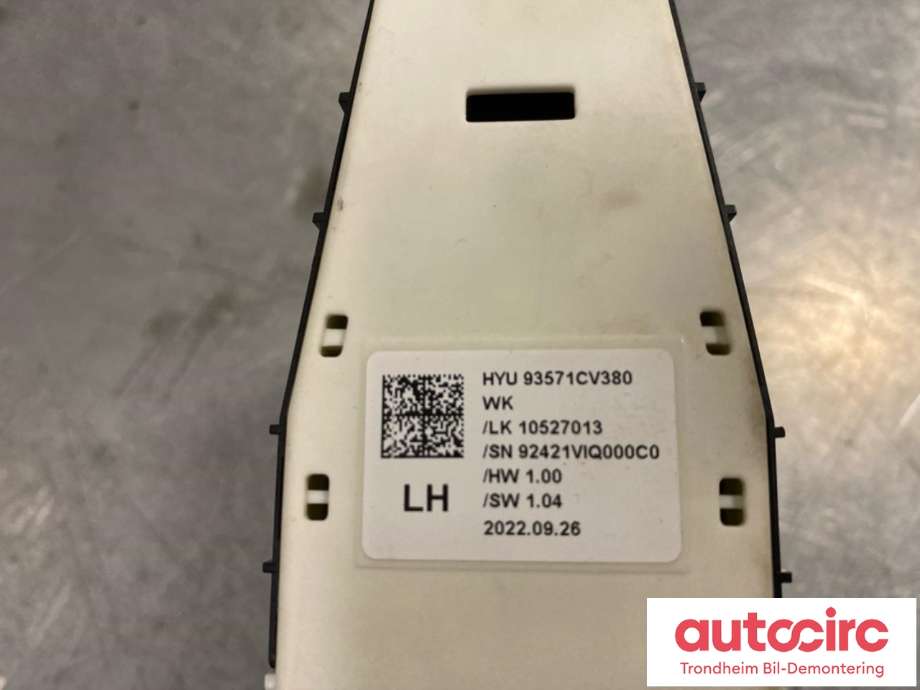 Bryter ruteheis førerdørspanel til Kia EV6 2021-->>  (..|93571-CV380|93571CV380|)